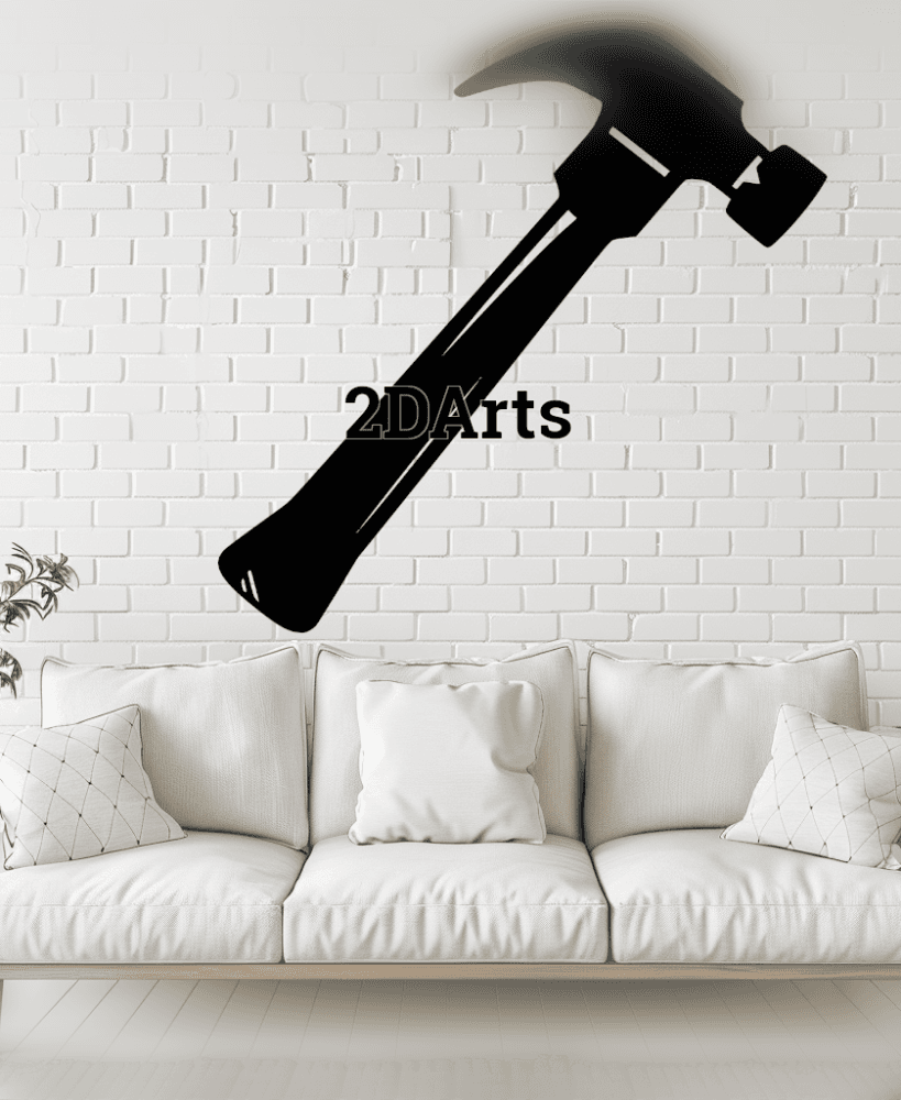 Hammer 2D Wall Art/Window Art - Digital STL & SVG File 3d model