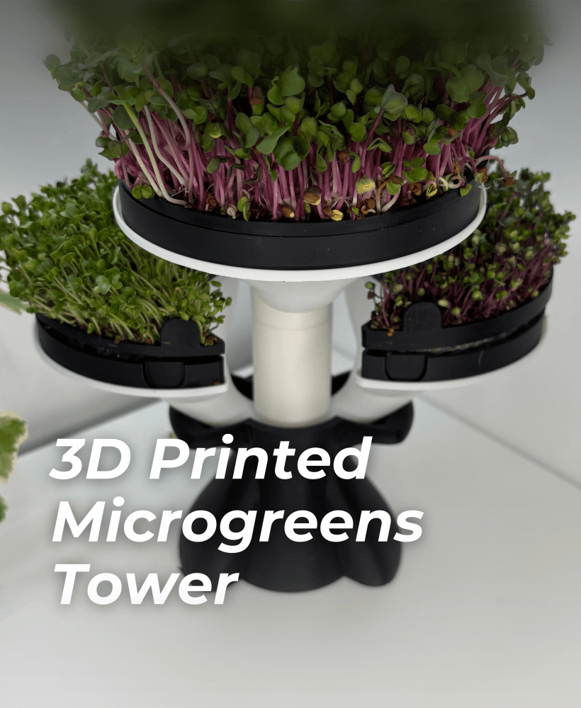 Modular Microgreens Tower - Nature-Inspired 3D-Printed Vertical Growing System 3d model