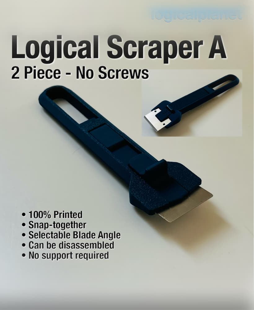 Logical Scraper A — 2 Piece, No Screws 3d model