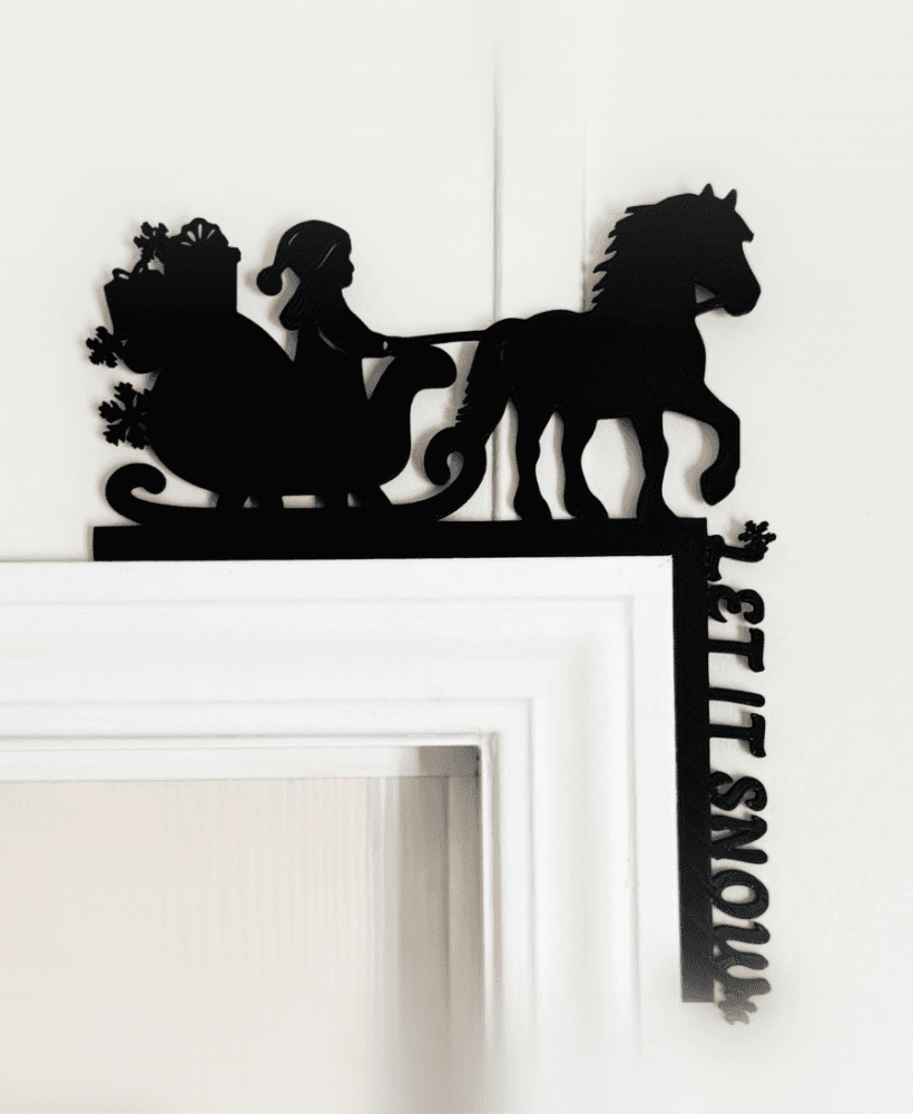 Horse and Sleigh Door Corner Decor Christmas Door Decor Holiday Door decor 3d model
