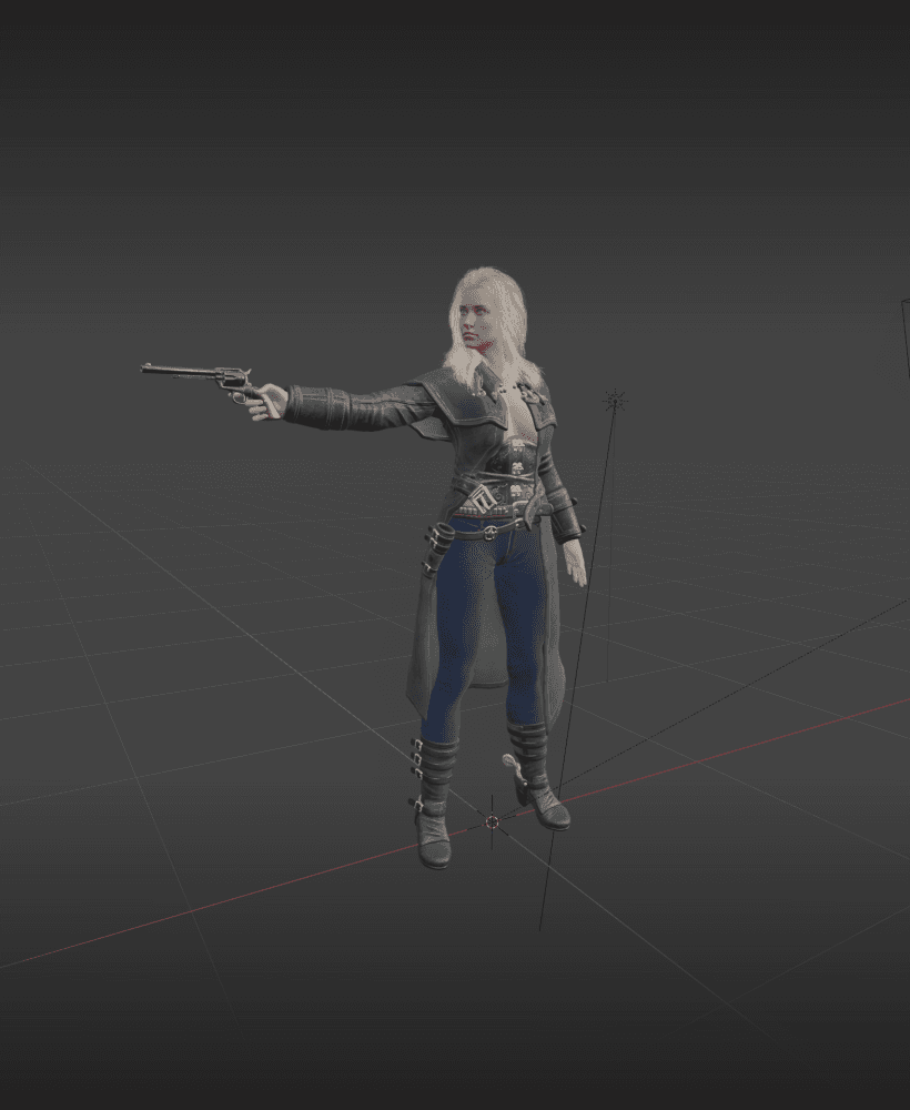 Female Gun Fighter 3d model