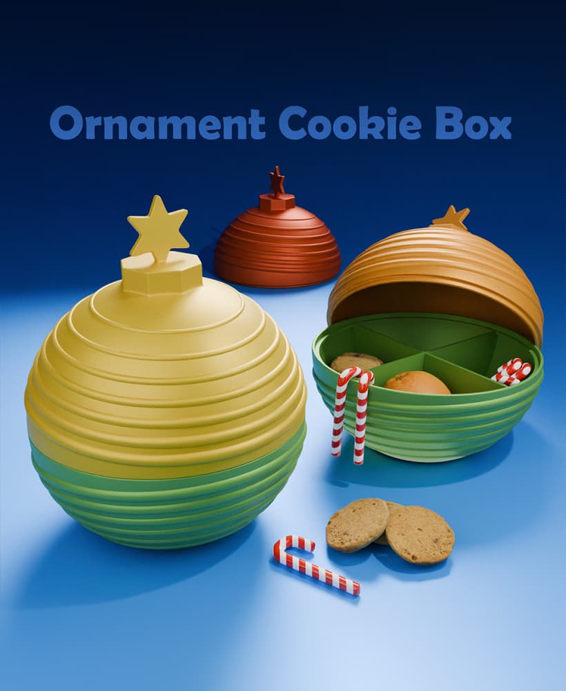 Christmas Ornament Cookie Box 3d model