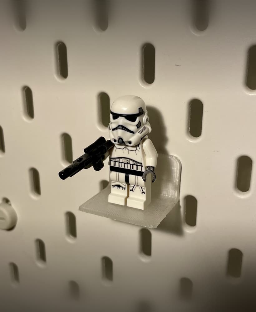 Lego mini figure mount for ikea skadis 3d model