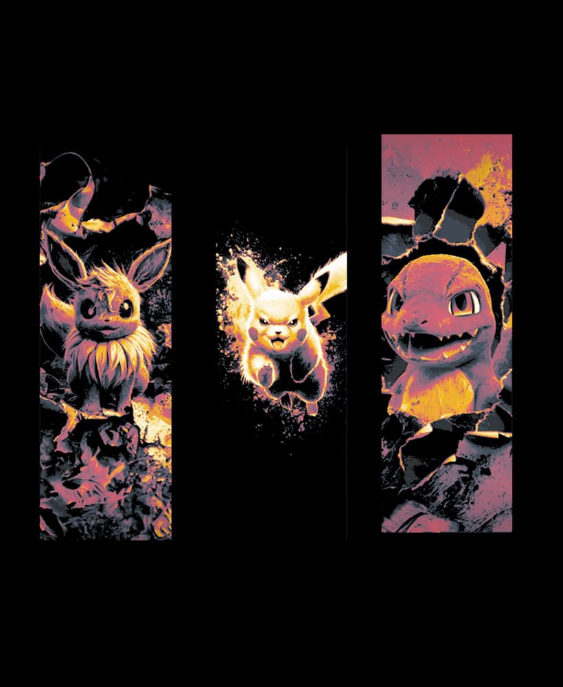 sketches off the wall of Pokémon out and about - Fan art set of bookmarks 3d model