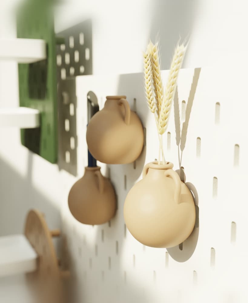 Mini Double Handed Ikea Skadis Pegboard Vase 3d model