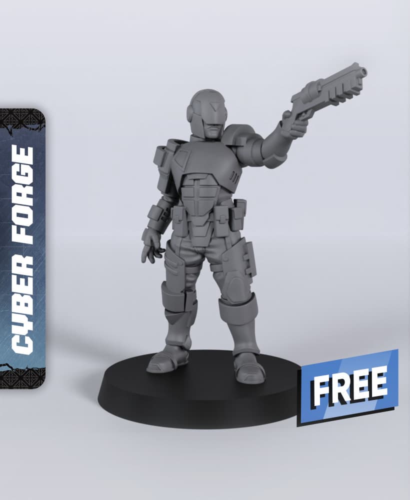 Prosecutor Harsh - With Free Cyberpunk - Sci-Fi Gift Ideas for RPG and Wargamers 3d model