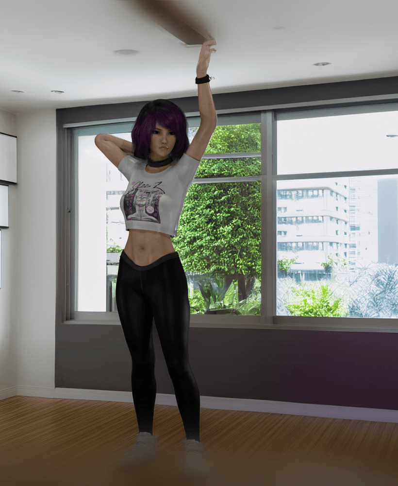 Pelo Sexy Girl Stretching v2 3d model