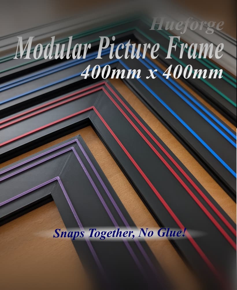 400 x 400mm Modular Picture Frame for Hueforge - TRI TRACK 3d model