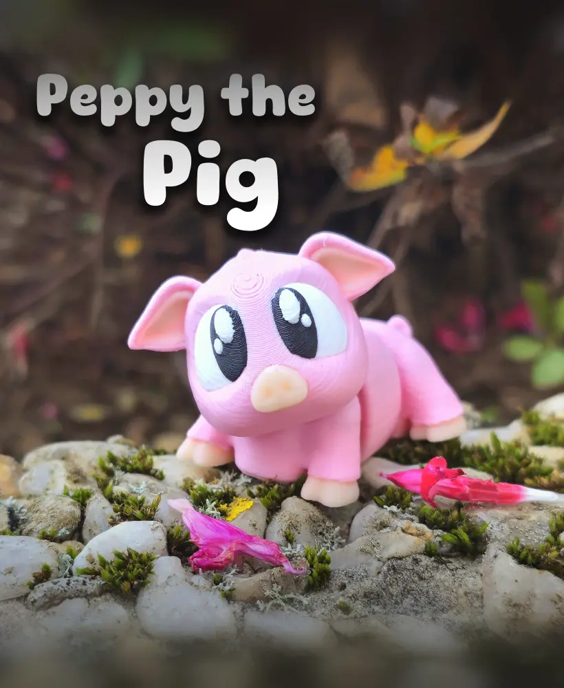 Peppy the Pig – Flexi Fidget Pig – 3DPAW 3d model