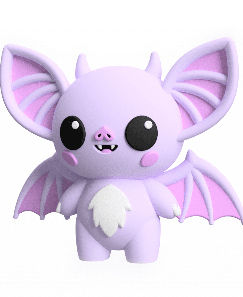 Cute Cryptid Vampire Bat 3D Printable Figure - Adorable Bat Monster 3d model