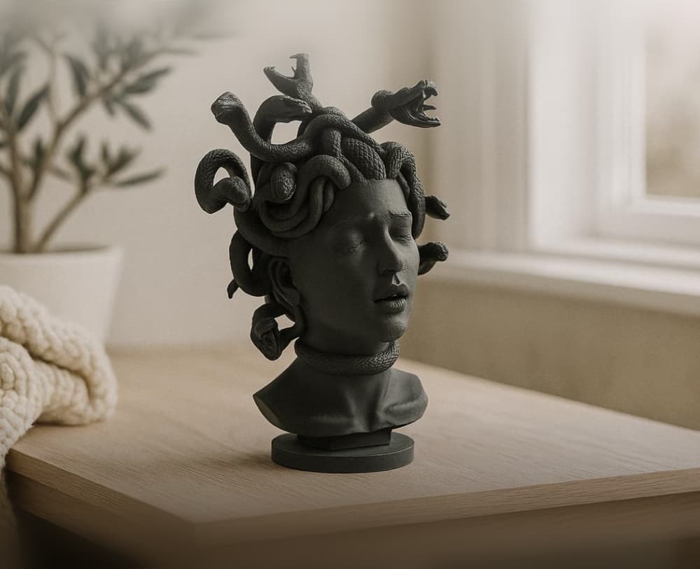 Medusa Bust Sculpture – Elegant Mythological Decor 3d model