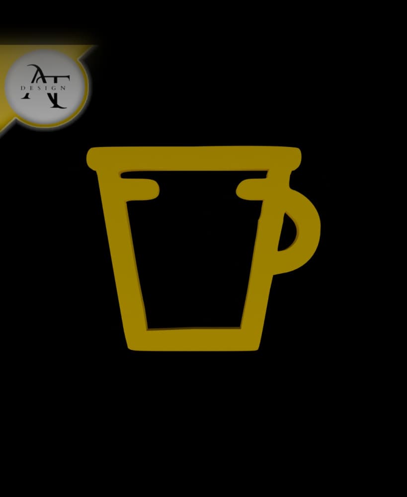 Simple Coffee Cup Symbol - 2D Art 3d model
