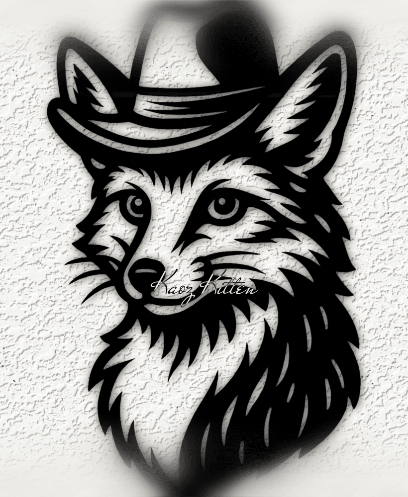 fox hat 7 wall art home decor 3d model
