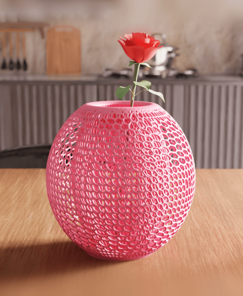 Geometric Voronoi Lattice Sphere Vase 3d model