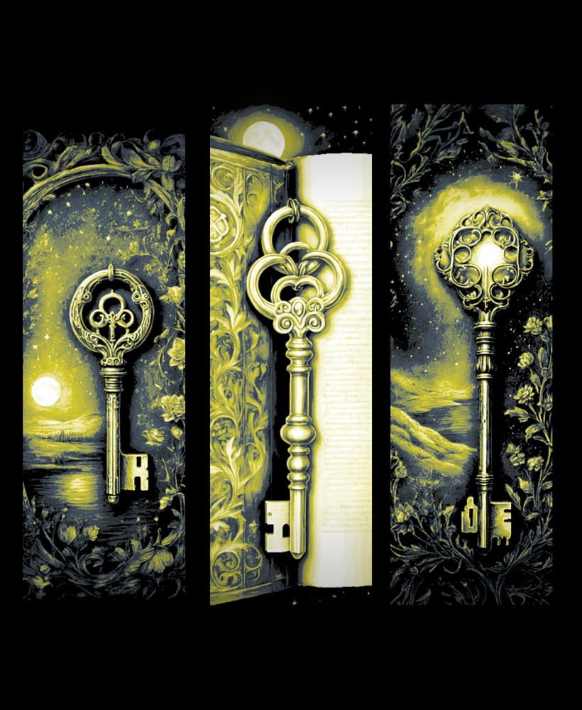 A key can open many things including fantasy and other worlds - set of Bookmarks 3d model