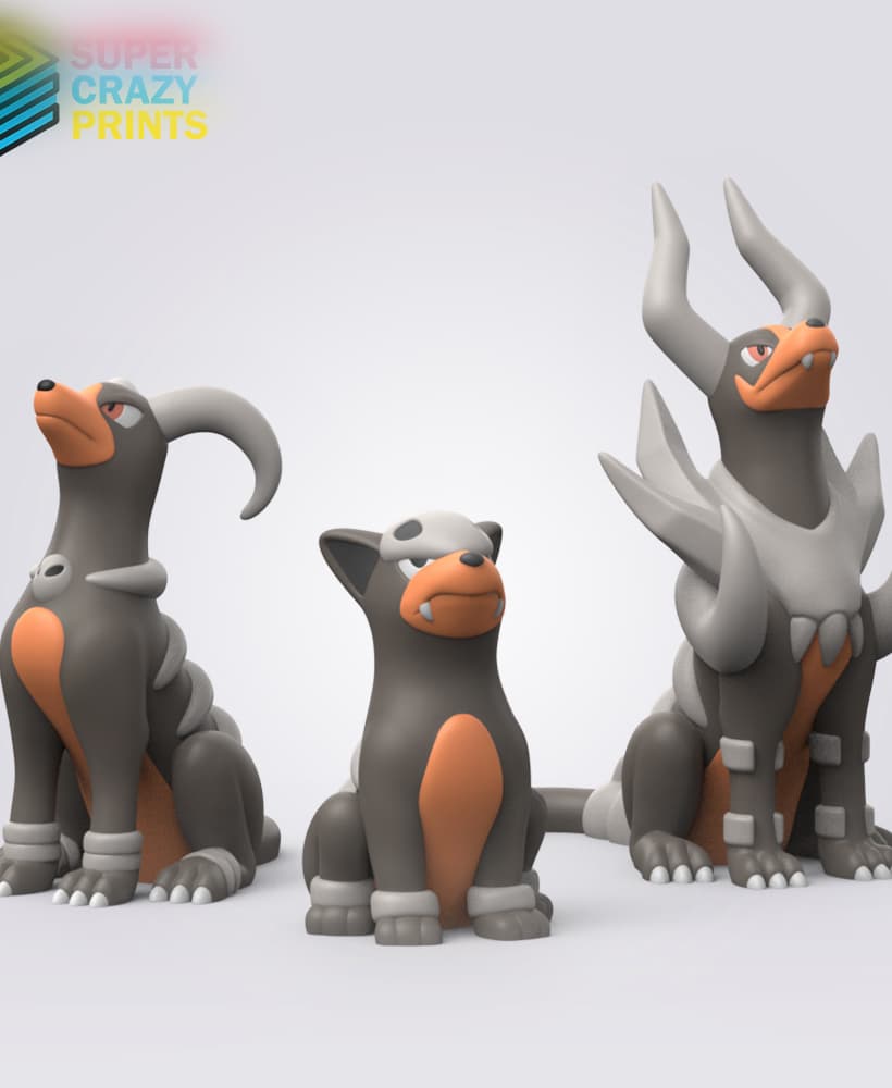 Houndour Evolution (Easy Print No Supports) 3d model