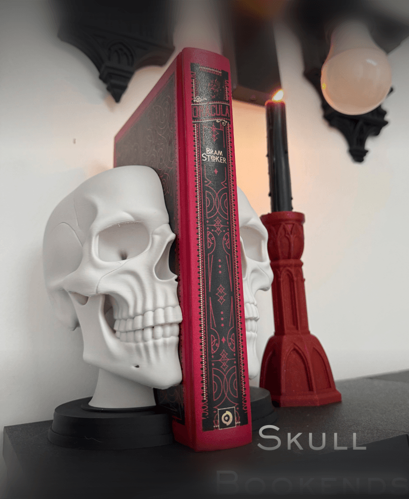 Skull Bookends Gothic Home Decor 3d model