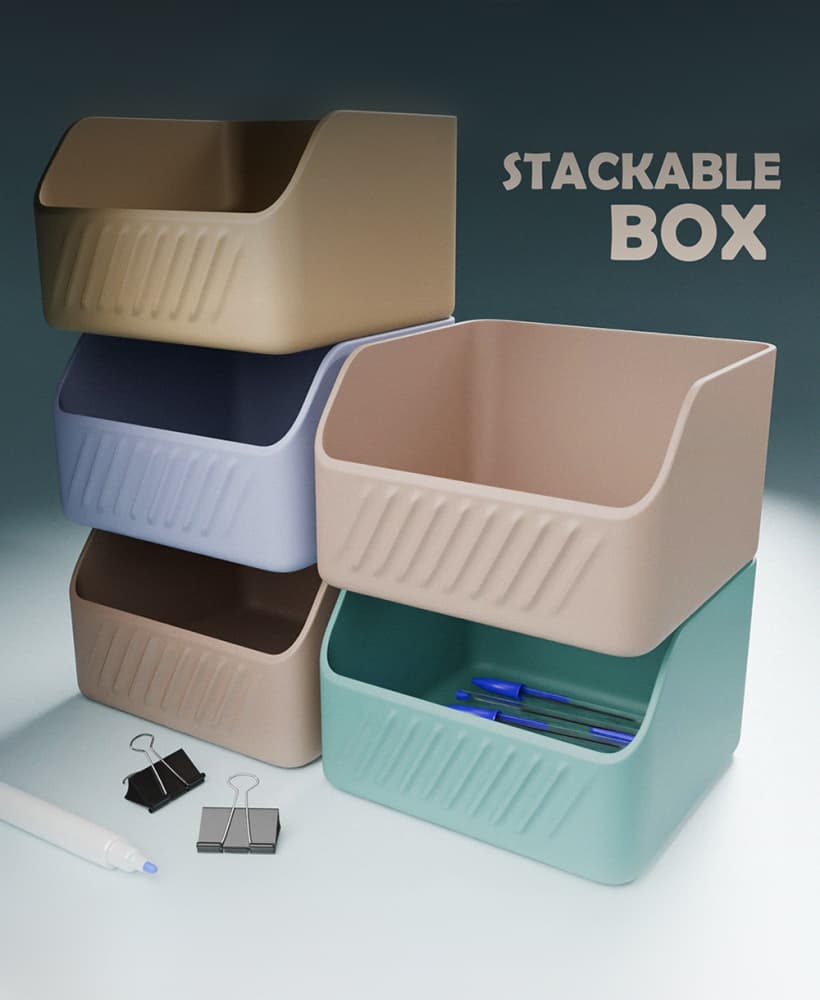 Stackable Office Box 3d model