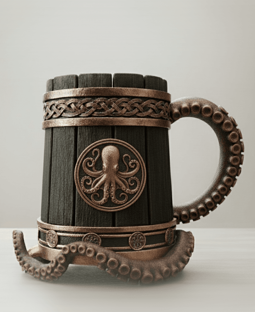 VIKING OCTOPUS CAN HOLDER – EPIC 3D MODEL (STL FILE) 3d model