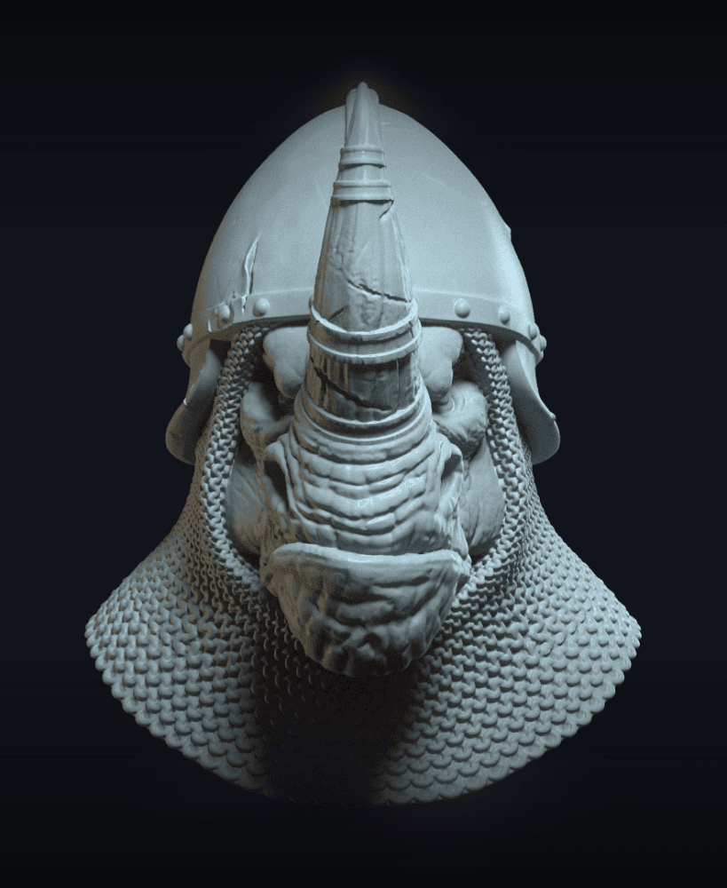 Rhinheart v7 Action Figure Head 3d model