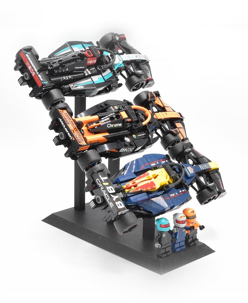 Display Stand for 3x LEGO F1 Speed Champions Cars | Display - Holder - Bracket - Stand 3d model