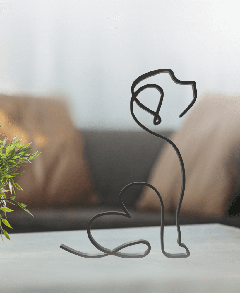 Dog Line Art, Modern, Minimalist 3d model