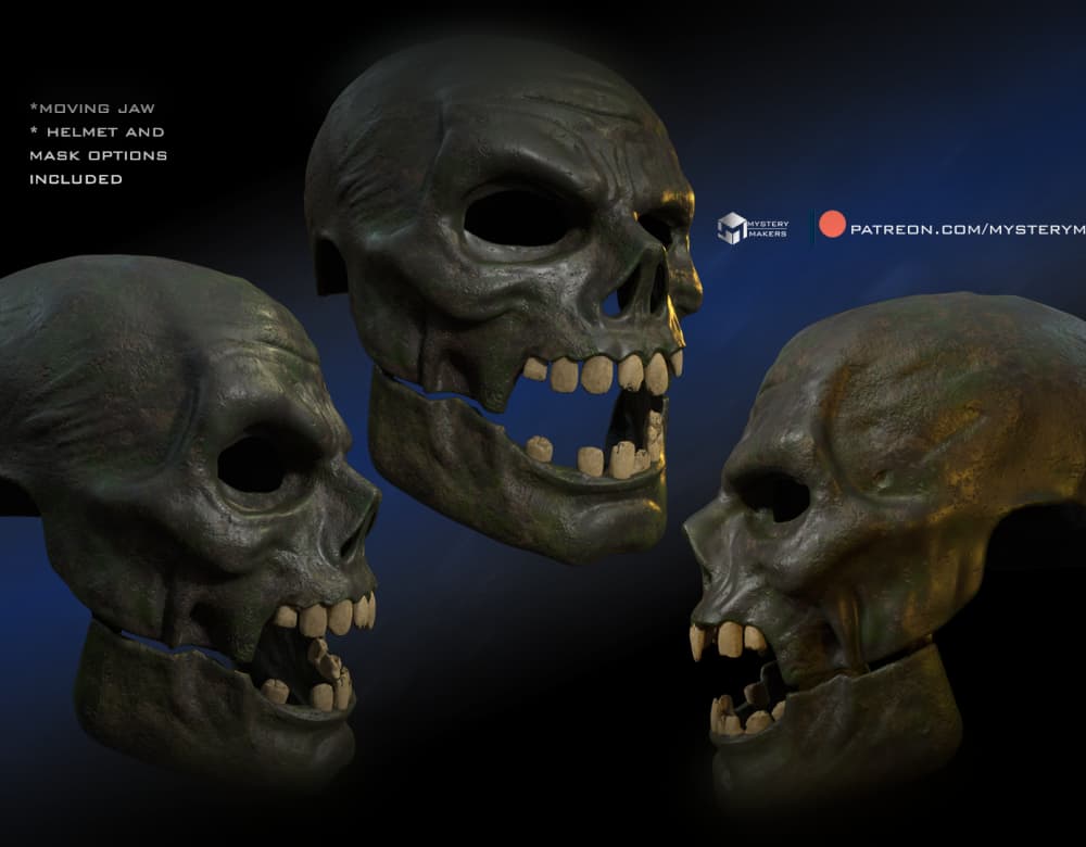 Zombie mask with moveable jaw 3d model