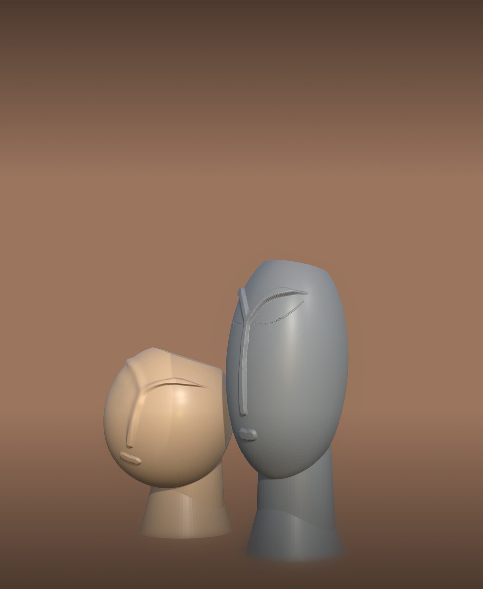 Nordic Abstract Face - Home Decor 3d model