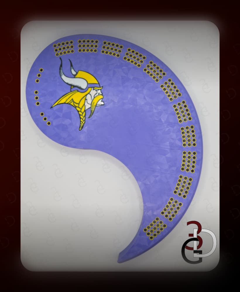 Yin Yang Cribbage Board - Minnesota Vikings 3d model