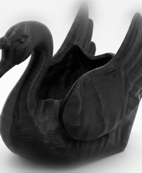 Elegant Swan Planter Pot - Art Deco Desktop Flowerpot 3d model