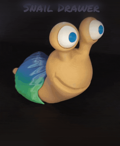 Snail Drawer - Support Free - Glue Free assembly 3d model