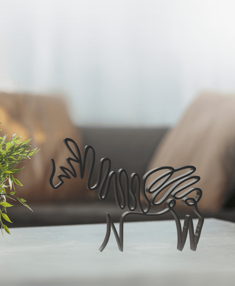 Animal Line Art, Modern, Minimalist 3d model