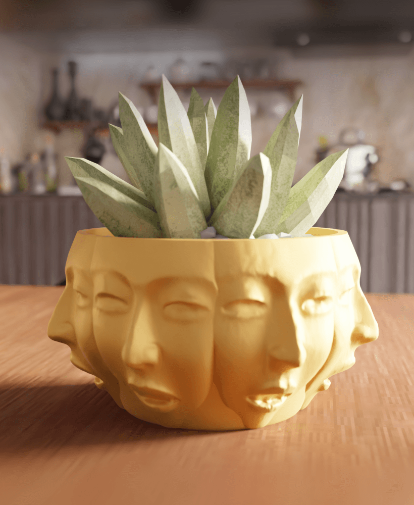 Surrealist Multi Face Overlapping Planter 3d model