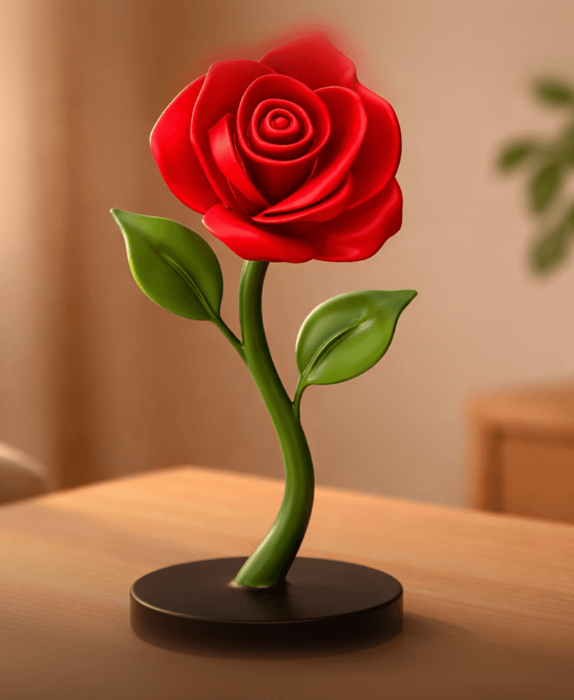 Rose Flower STL | Romantic Decor | Valentine | Mothers Day | Love Rose Decoration | Flower 3d model
