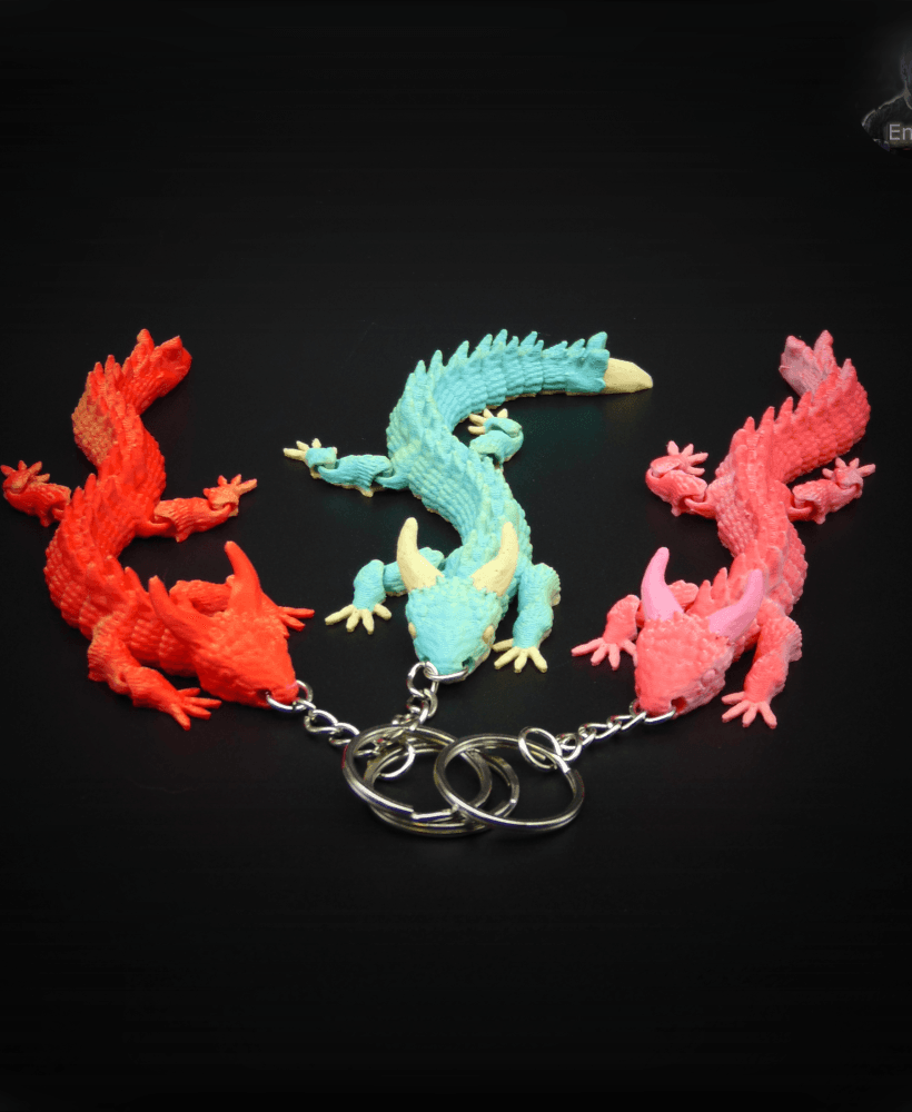 Dragonsnake Keychain! - Articulated - Print in Place - Fidgettoy 3d model