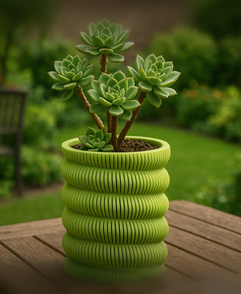 SpiraPot – Modern 2-Part Planter with Water Reservoir 3d model