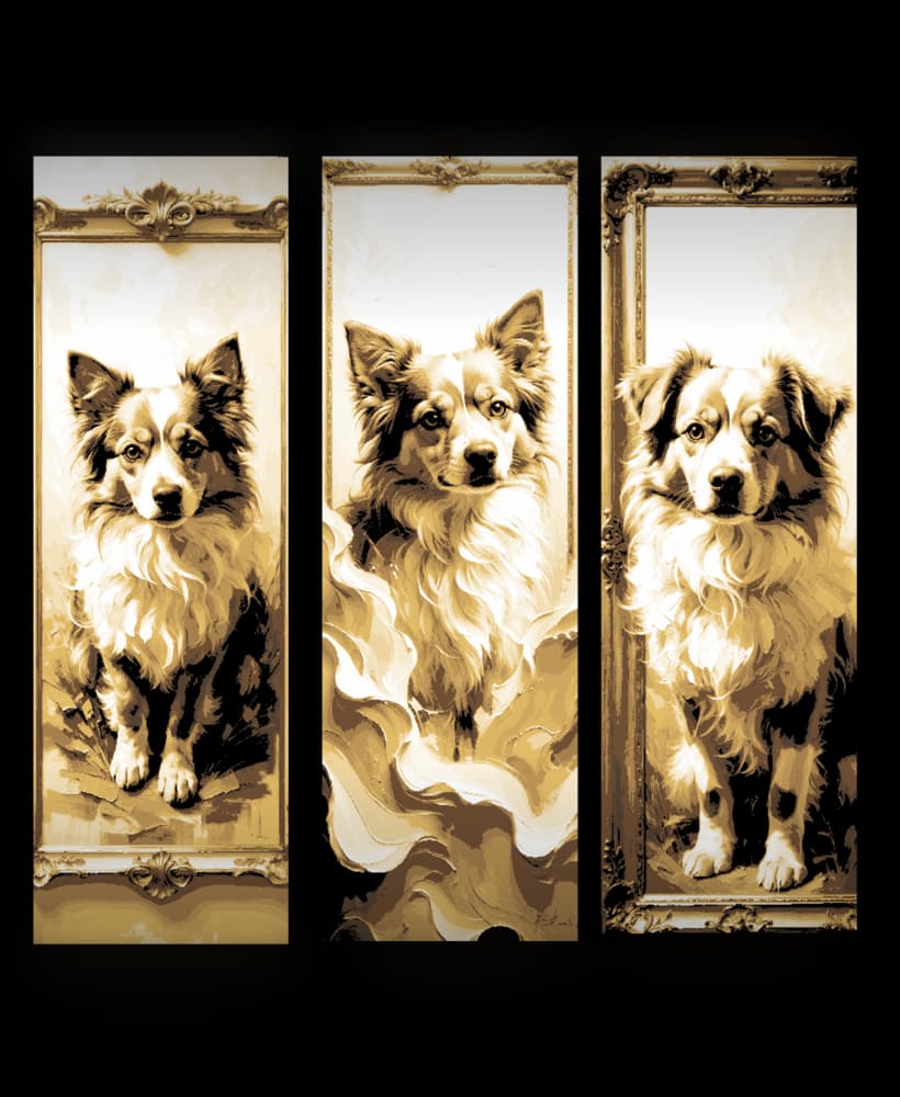 Portraits of a Collie - Loving Dog and pet Tributes - Set of bookmarks 3d model