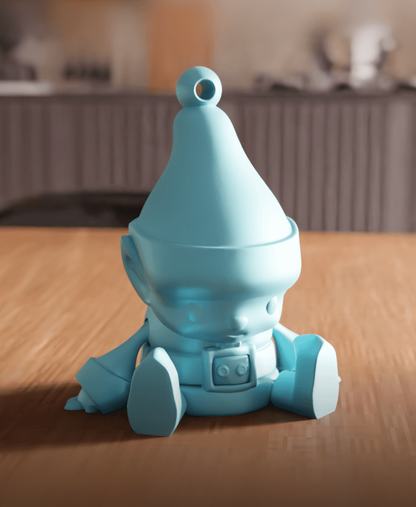 Chibi Holiday Elf Ornament 3d model