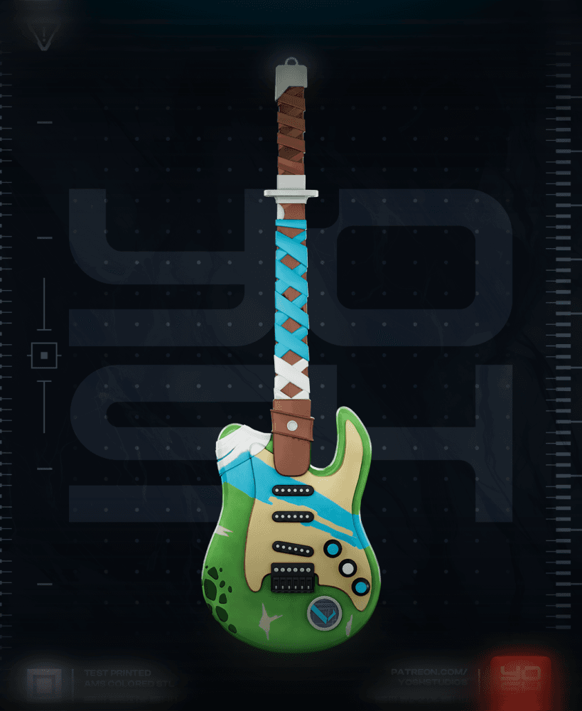 Blue Turtle Fort Guitar 3D Printer STL file 3d model