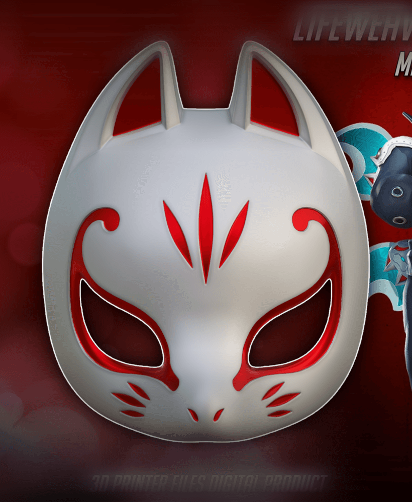Lifeweaver X Fox Phantom Thieves Cosplay Mask OverWatch 2 Persona 3d model