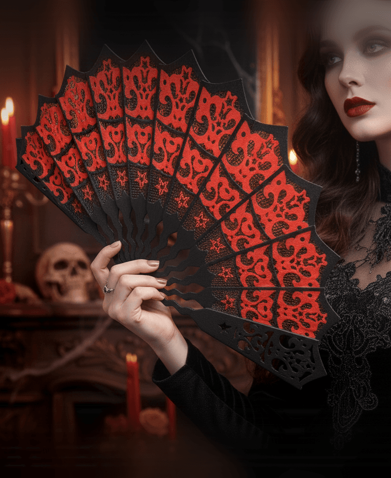 Halloween Spider Web Hand Fan 3d model