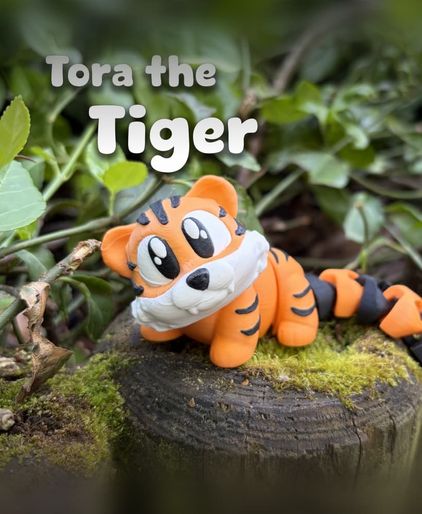 Tora the Tiger – Flexi Fidget Tiger – 3DPAW 3d model