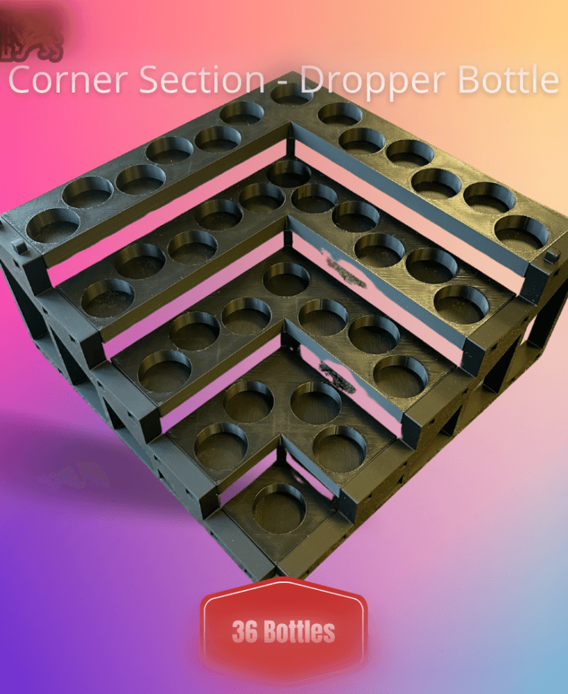 Griffin Gaming Modular Paint Rack - Corner Section - Dropper Bottle 3d model