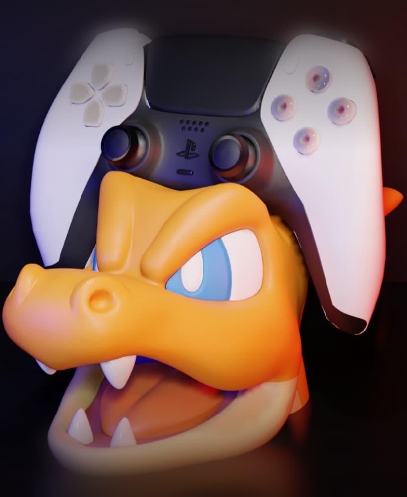 Mega Charizard Y - Controller Holder (Multiparts +3MF) 3d model