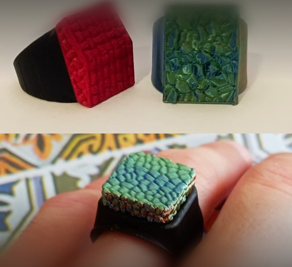 CUSTOMIZABLE SIGNET RING & CUSTOMIZABLE GEOMETRIC RING 3d model