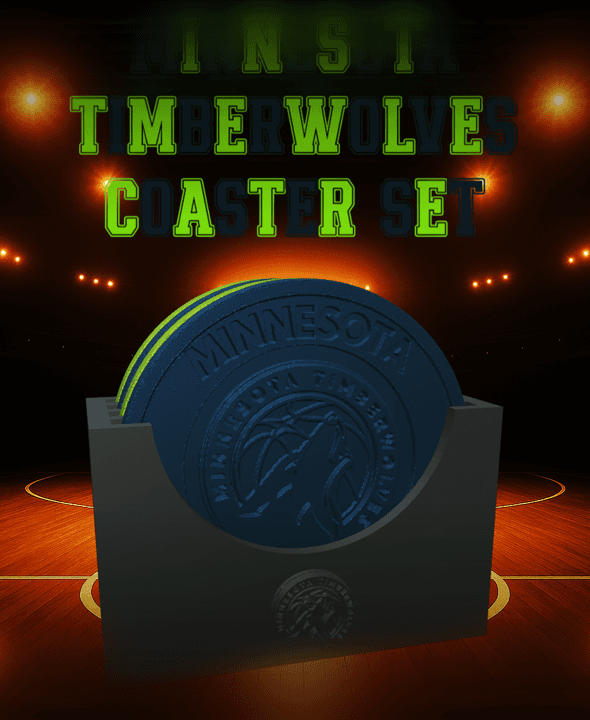 Minnesota Timberwolves Coaster Set (NBA) 3d model