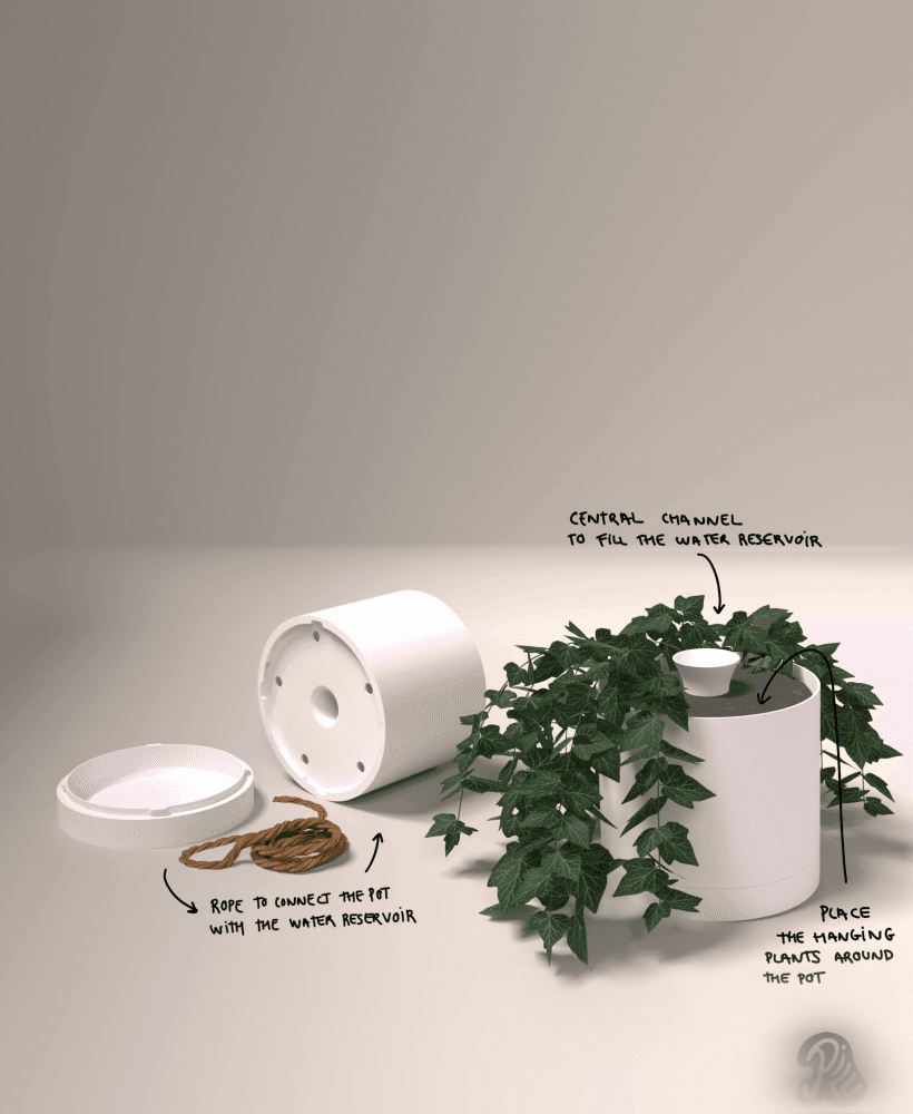 Insert Self-watering Pot 3d model