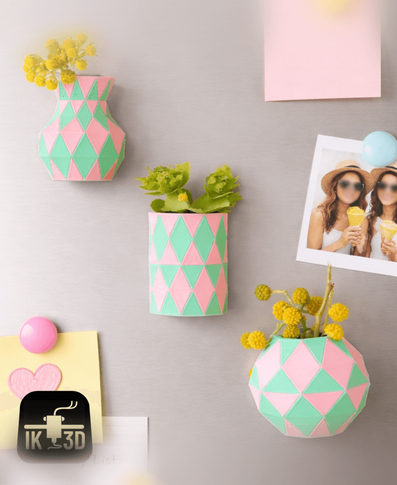 Low Poly Vase Magnet / No Supports 3d model