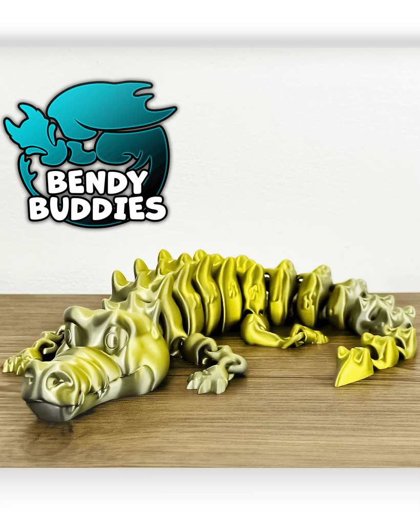 Crocodile Crocmo / Alligator Articulated / Print-in-Place Croc / Cute Reptile / Creature World Beast 3d model