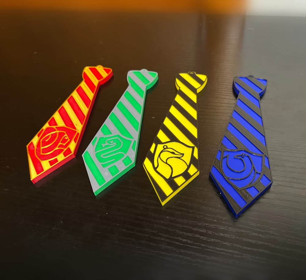Hogwarts house ties christmas ornaments! 3d model